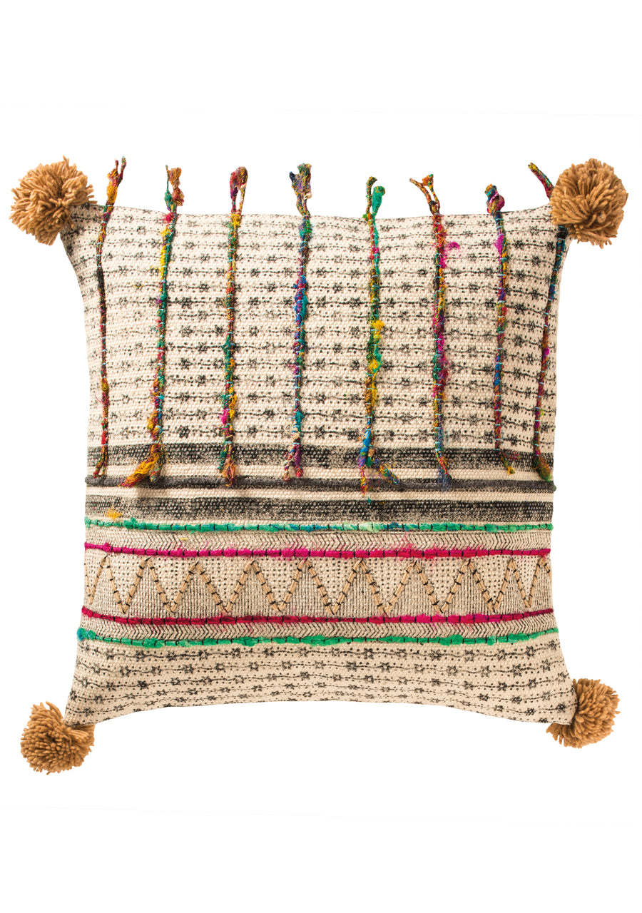 Pom-Pom Tribal Cushion