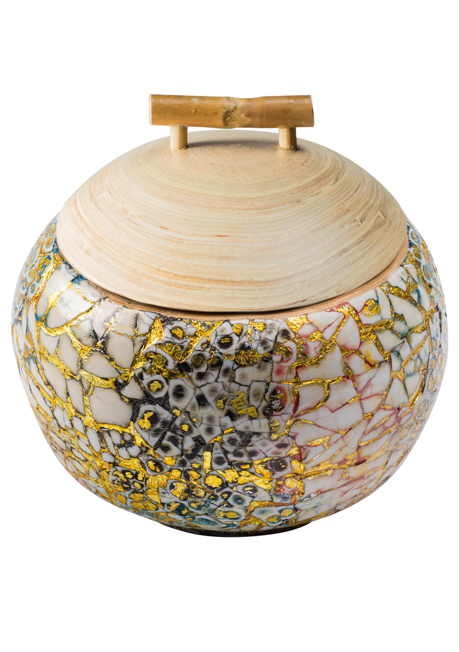 Mini Glow Bamboo and Eggshell Pot