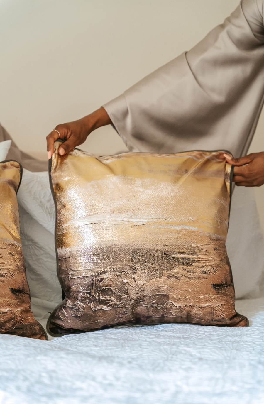 Marble Stardust Bronze Cushion