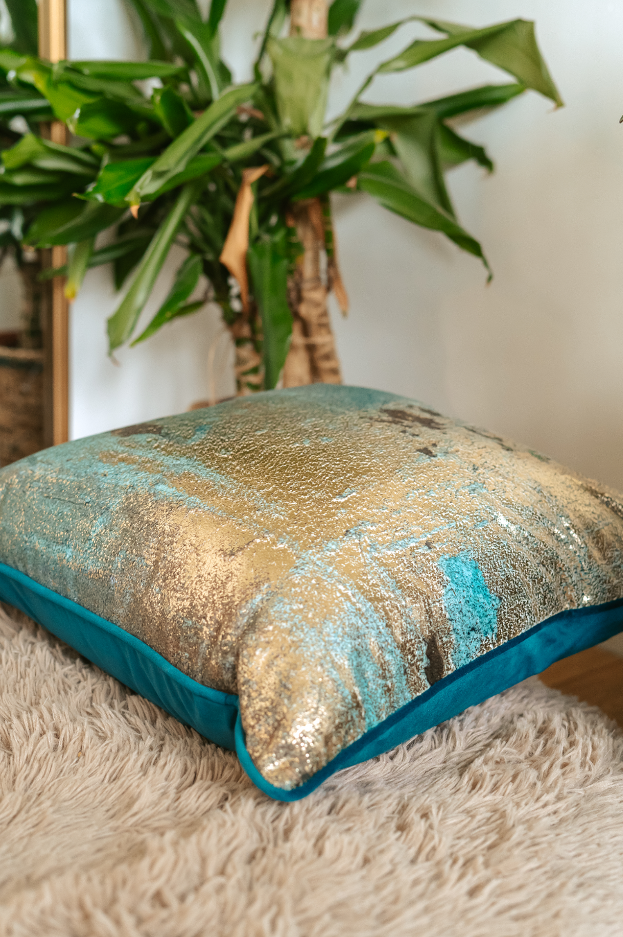 Teal and clearance gold cushions