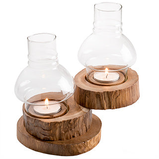 Golden Hour Teak Tealight Holder