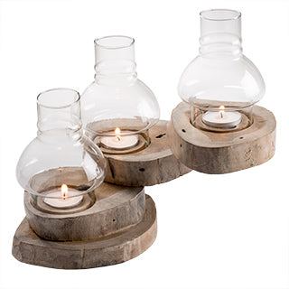 Light Golden Hour Teak Tealight Holder